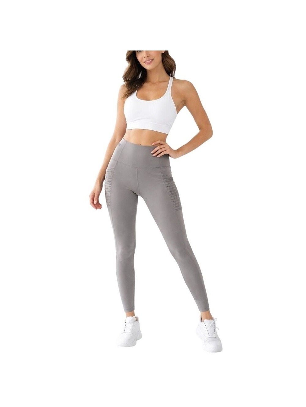 Body Glove Women Gray  Textured Side Pockets Athletic Capris Leggings Size M